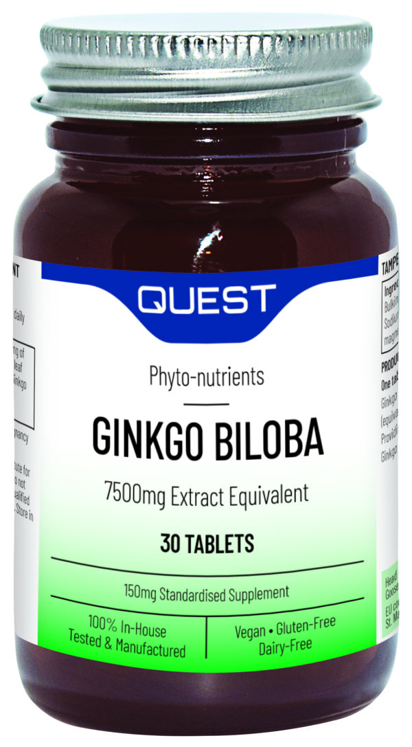 Quest Ginkgo Biloba 150 mg Extract (equivalent to 7,500mg) 30's